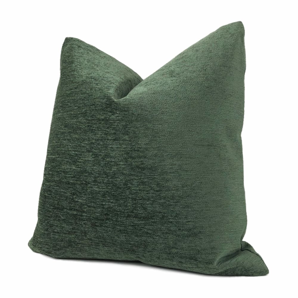 Jacob Solid Forest Green Chenille Pillow Cover - Aloriam