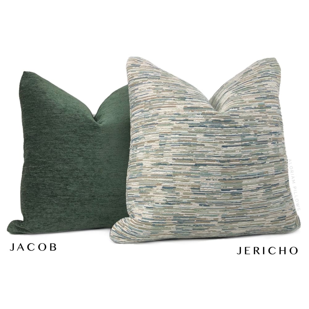 Jacob Solid Hunter Green Chenille Pillow Cover - Aloriam