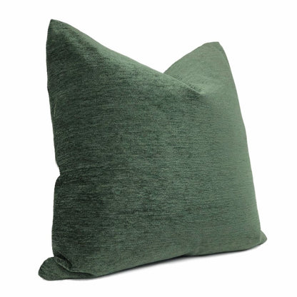 Jacob Solid Forest Green Chenille Pillow Cover - Aloriam