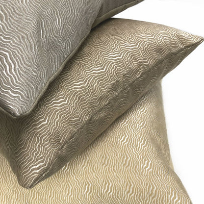 Jentry Haze Taupe Grayish Brown Abstract Wavy Lines Pillow Cover (Kravet Candice Olson fabric) - Aloriam