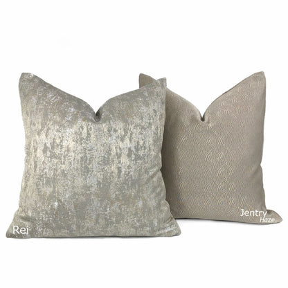 Jentry Haze Taupe Grayish Brown Abstract Wavy Lines Pillow Cover (Kravet Candice Olson fabric) - Aloriam