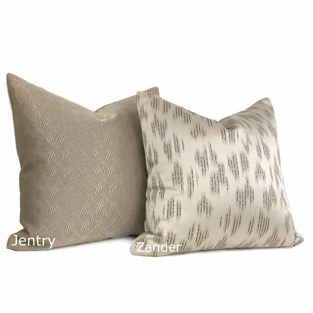 Jentry Haze Taupe Grayish Brown Abstract Wavy Lines Pillow Cover (Kravet Candice Olson fabric) - Aloriam