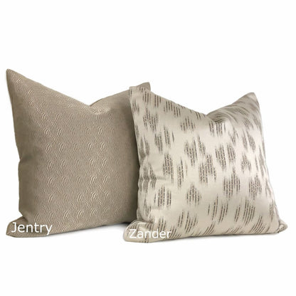 Jentry Haze Taupe Grayish Brown Abstract Wavy Lines Pillow Cover (Kravet Candice Olson fabric) - Aloriam