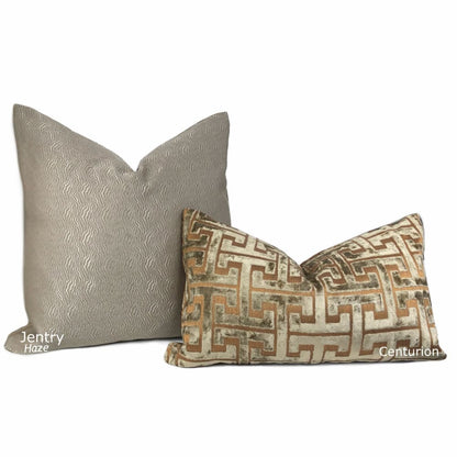 Jentry Haze Taupe Grayish Brown Abstract Wavy Lines Pillow Cover (Kravet Candice Olson fabric) - Aloriam