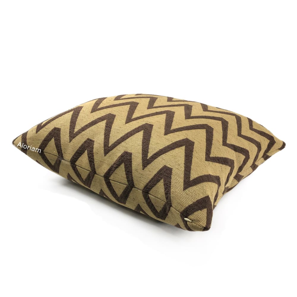 Kalahari Brown Tan Chevron Pillow Cover (Brunschwig & Fils fabric) - Aloriam