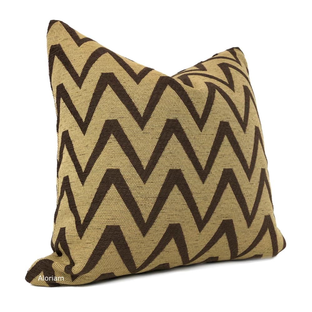 Kalahari Brown Tan Chevron Pillow Cover (Brunschwig & Fils fabric) - Aloriam