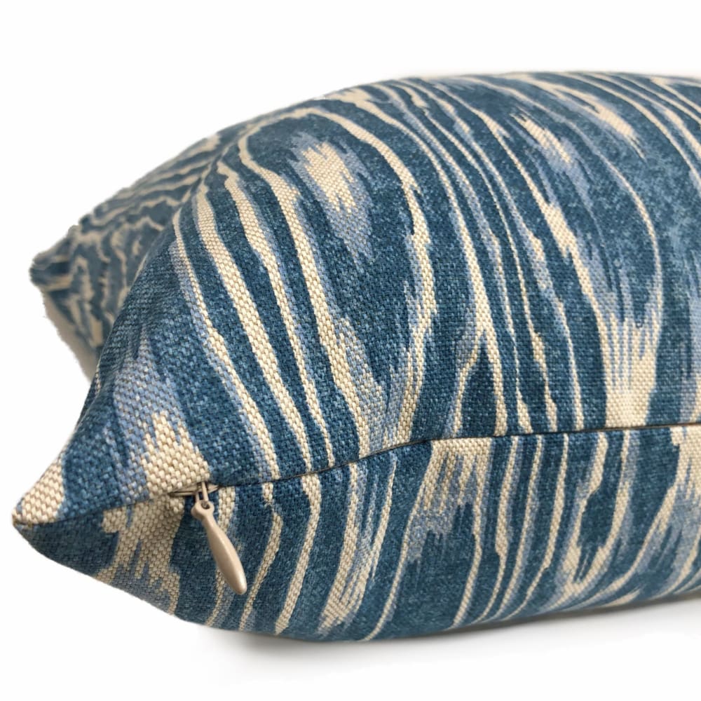 Kauri Blue Beige Faux Bois Print Pillow Cover - Aloriam