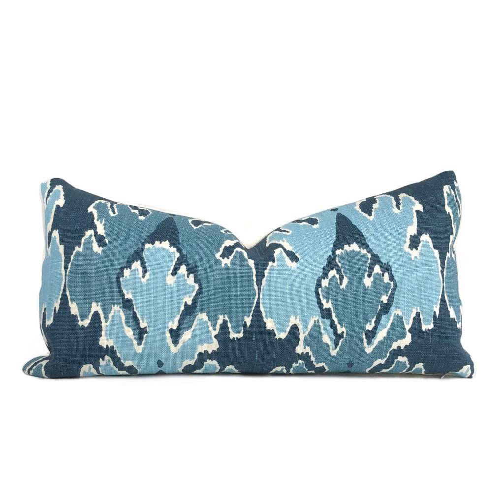 Kelly Wearstler Bengal Bazaar Teal Blue Linen Pillow Cover Cushion Pillow Case Euro Sham 16x16 18x18 20x20 22x22 24x24 26x26 28x28 Lumbar Pillow 12x18 12x20 12x24 14x20 16x26 by Aloriam