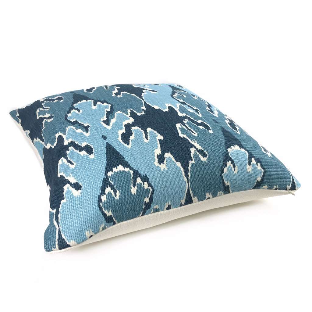 Kelly Wearstler Bengal Bazaar Teal Blue Linen Pillow Cover Cushion Pillow Case Euro Sham 16x16 18x18 20x20 22x22 24x24 26x26 28x28 Lumbar Pillow 12x18 12x20 12x24 14x20 16x26 by Aloriam