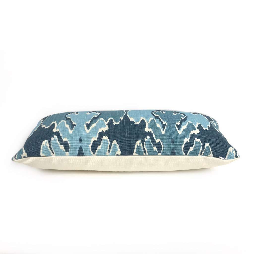 Kelly Wearstler Bengal Bazaar Teal Blue Linen Pillow Cover Cushion Pillow Case Euro Sham 16x16 18x18 20x20 22x22 24x24 26x26 28x28 Lumbar Pillow 12x18 12x20 12x24 14x20 16x26 by Aloriam