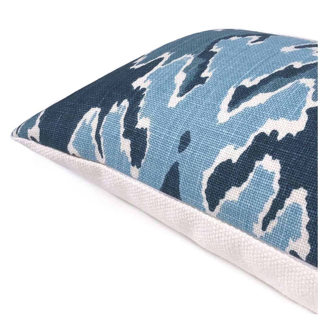 Kelly Wearstler Bengal Bazaar Teal Blue Linen Pillow Cover Cushion Pillow Case Euro Sham 16x16 18x18 20x20 22x22 24x24 26x26 28x28 Lumbar Pillow 12x18 12x20 12x24 14x20 16x26 by Aloriam