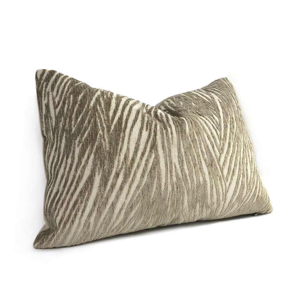 Keralon Taupe Beige Modern Abstract Texture Chenille Pillow Cover Cushion Pillow Case Euro Sham 16x16 18x18 20x20 22x22 24x24 26x26 28x28 Lumbar Pillow 12x18 12x20 12x24 14x20 16x26 by Aloriam