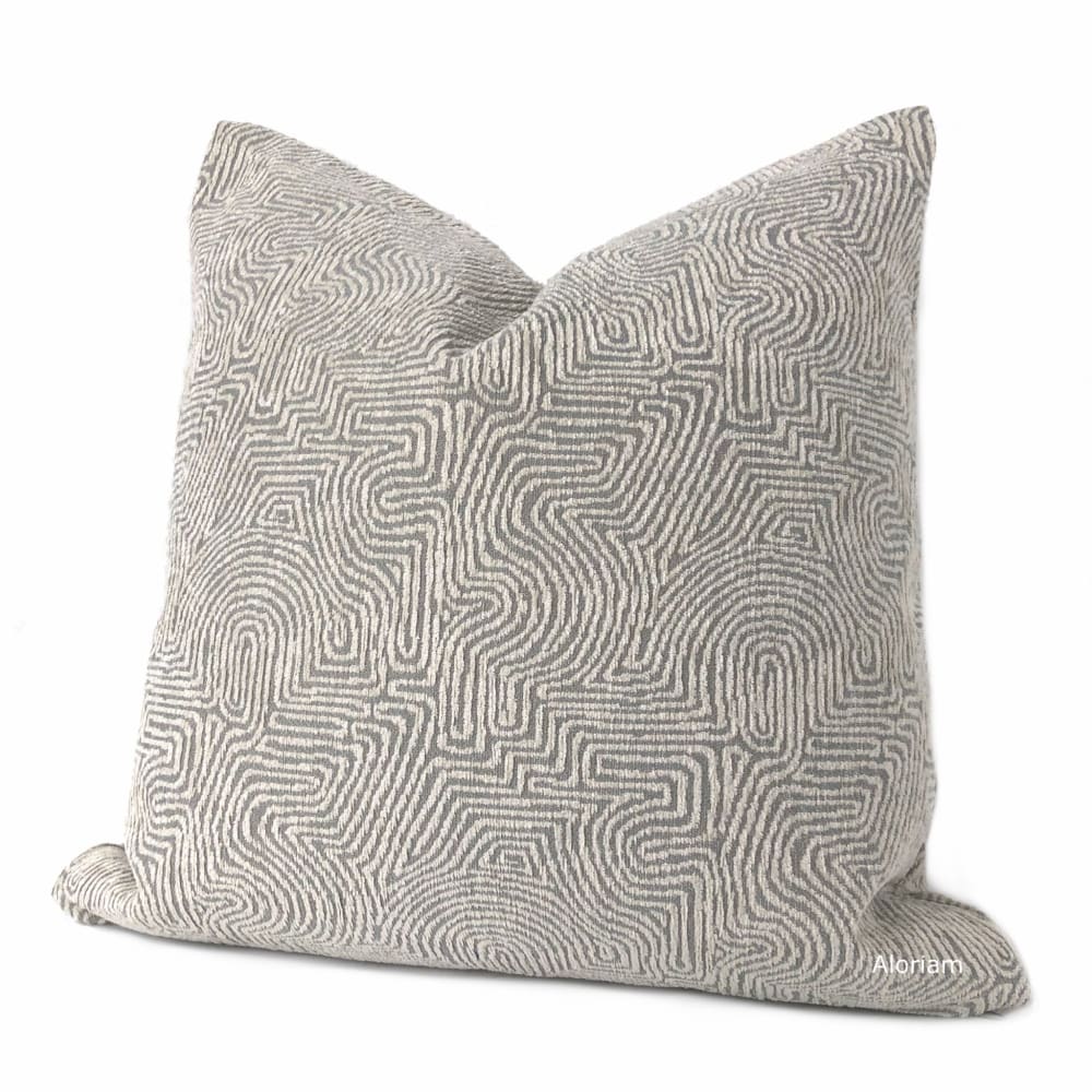 Khandek Gray Tribal Maze Pillow Cover - Aloriam