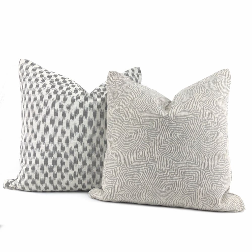 Khandek Gray Tribal Maze Pillow Cover - Aloriam