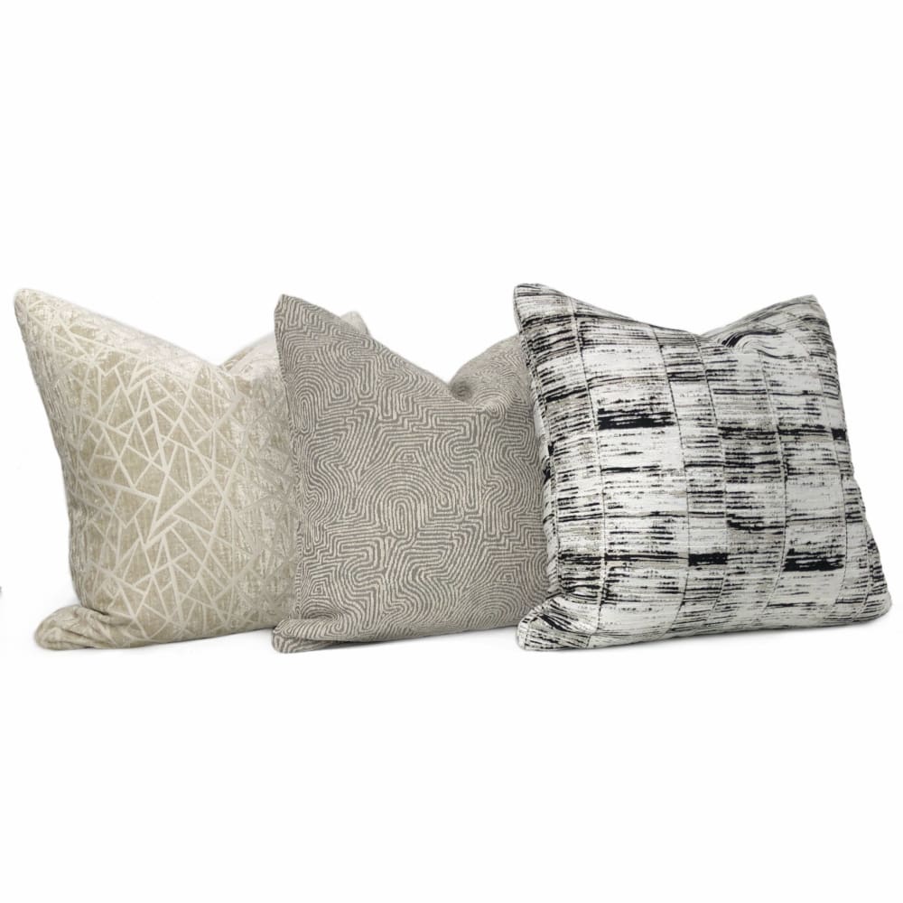 Khandek Gray Tribal Maze Pillow Cover - Aloriam