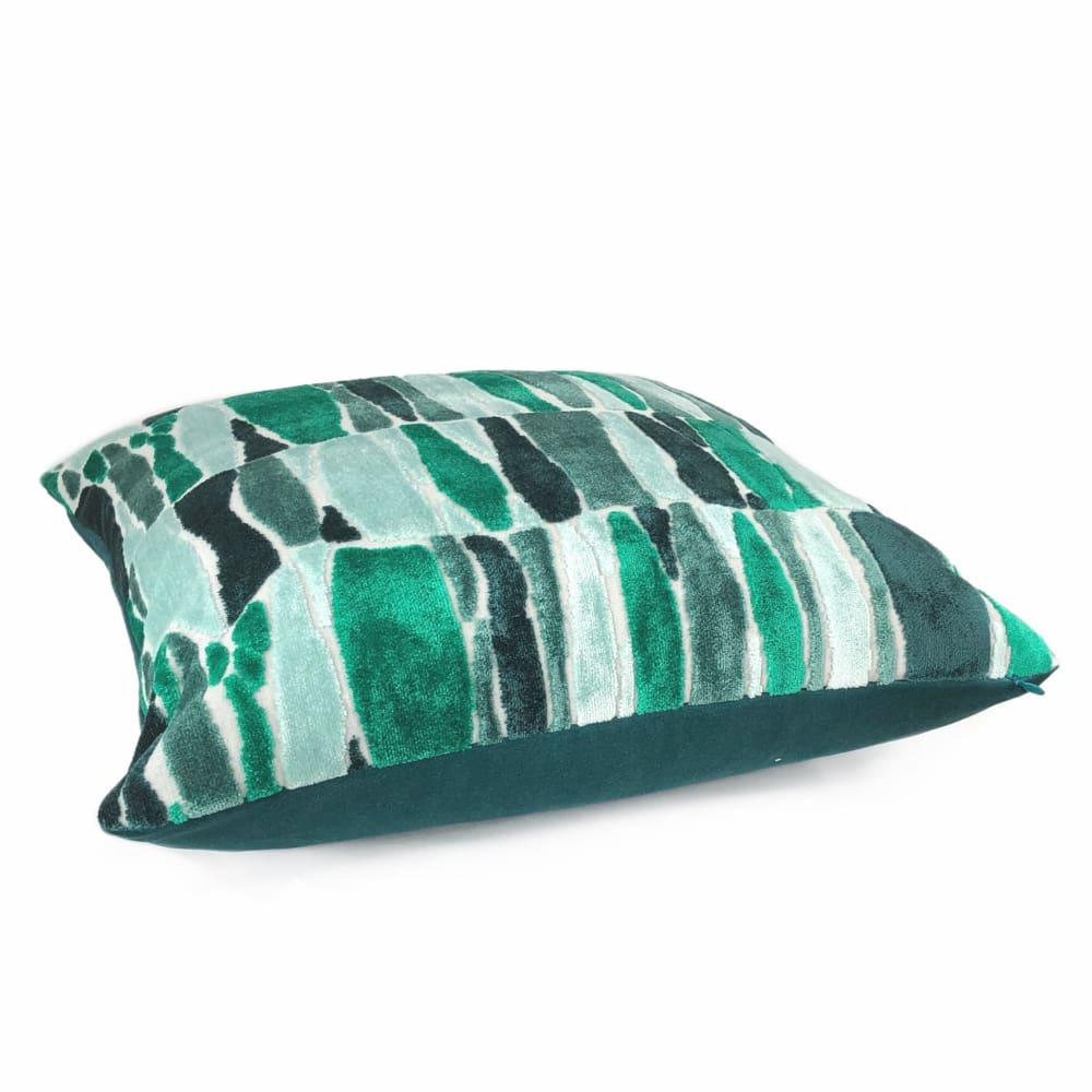 Kieran Abstract Green Velvet Pillow Cover - Aloriam