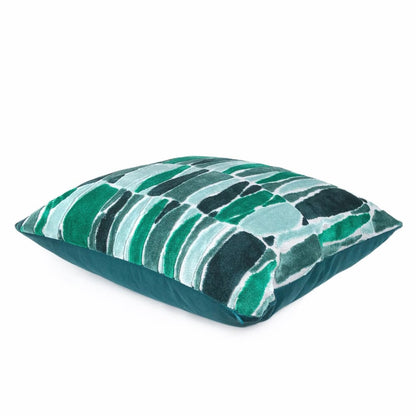 Kieran Abstract Green Velvet Pillow Cover - Aloriam