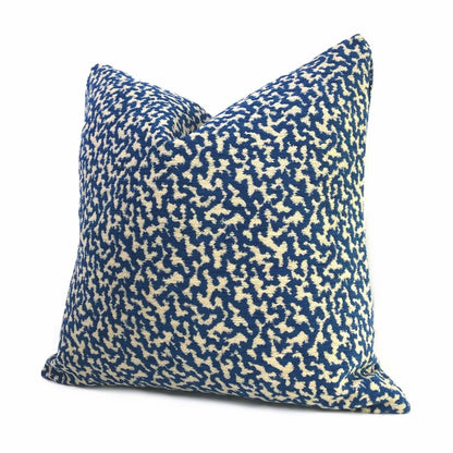 Kimball Navy Blue & Almond Abstract Squiggles Chenille Pillow Sham 16x16 18x18 20x20 22x22 24x24 26x26 28x28