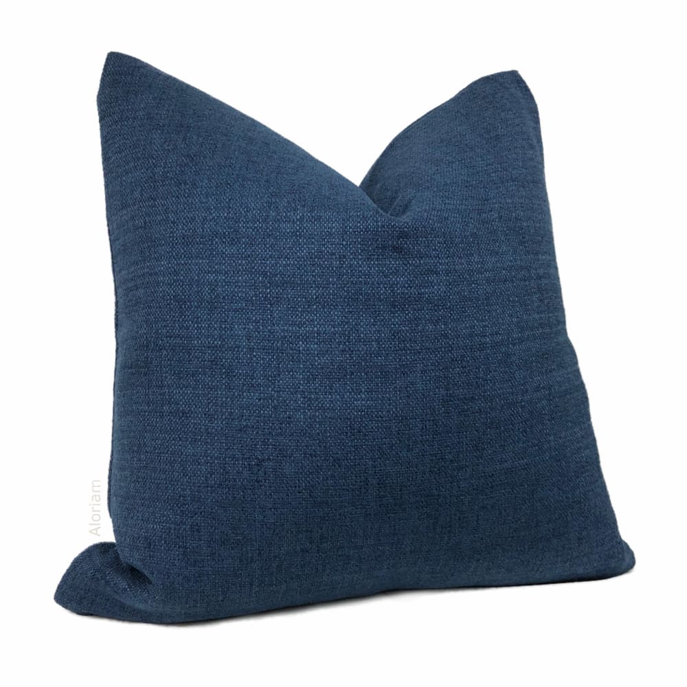 Kingston Atlantic Blue Solid Brushed Texture Pillow Cover - Aloriam