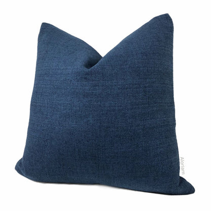 Kingston Atlantic Blue Solid Brushed Texture Pillow Cover - Aloriam