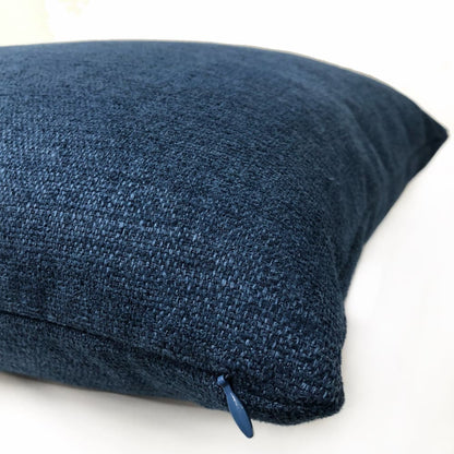 Kingston Atlantic Blue Solid Brushed Texture Pillow Cover - Aloriam