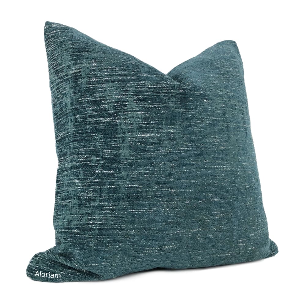 Knox Baltic Teal Slub Textured Chenille Pillow Cover - Aloriam