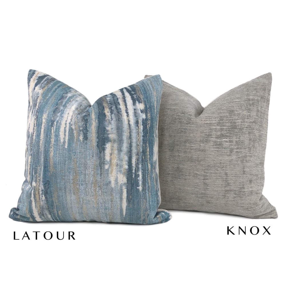 Knox Elephant Gray Slub Textured Chenille Pillow Cover - Aloriam