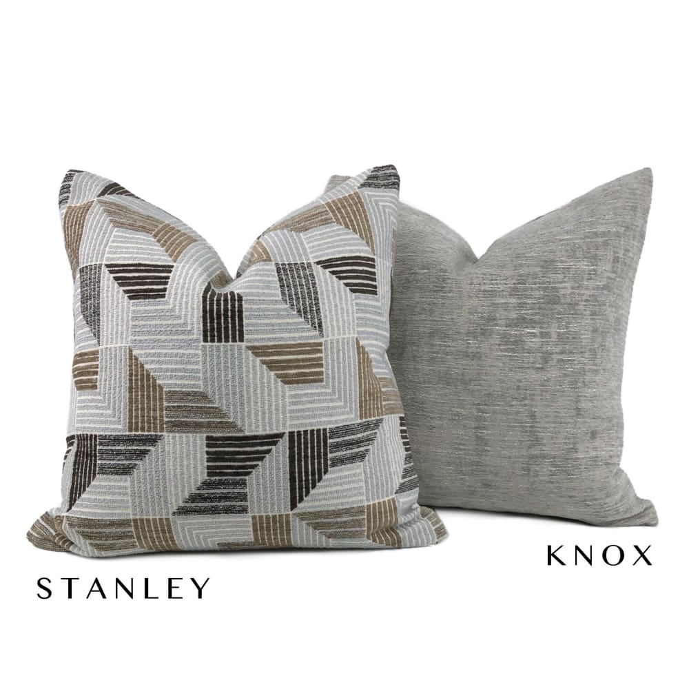 Knox Elephant Gray Slub Textured Chenille Pillow Cover - Aloriam