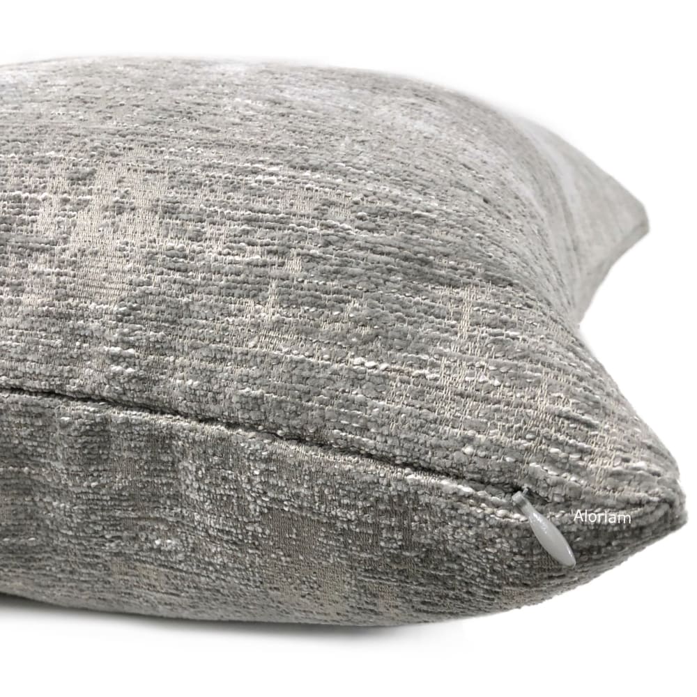 Knox Elephant Gray Slub Textured Chenille Pillow Cover - Aloriam