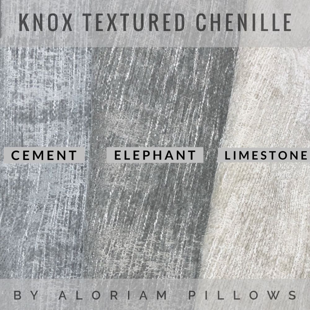 Knox Elephant Gray Slub Textured Chenille Pillow Cover - Aloriam