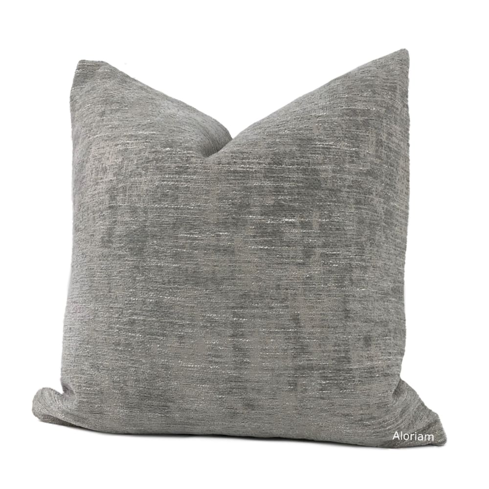 Knox Elephant Gray Slub Textured Chenille Pillow Cover - Aloriam