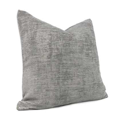 Knox Elephant Gray Slub Textured Chenille Pillow Cover - Aloriam