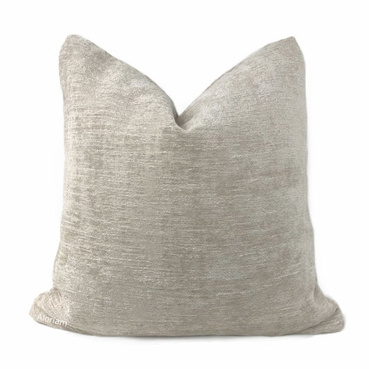 Knox Limestone Slub Textured Chenille Pillow Cover - Aloriam