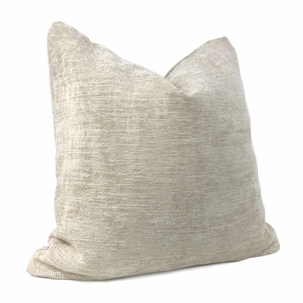 Knox Limestone Slub Textured Chenille Pillow Cover - Aloriam