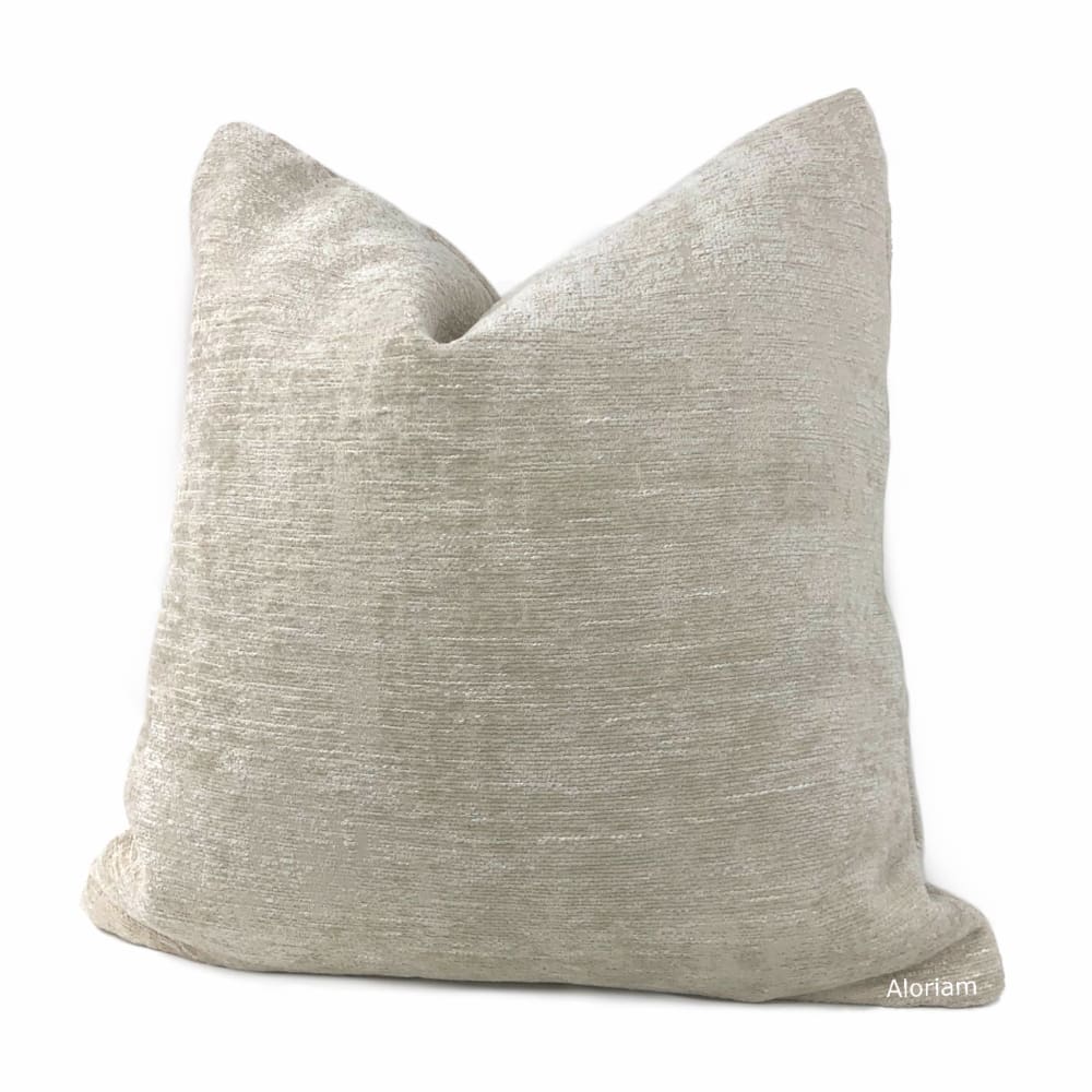 Knox Limestone Slub Textured Chenille Pillow Cover - Aloriam