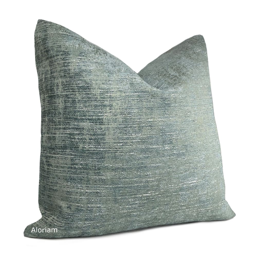 Knox Mineral Green Slub Textured Chenille Pillow Cover - Aloriam