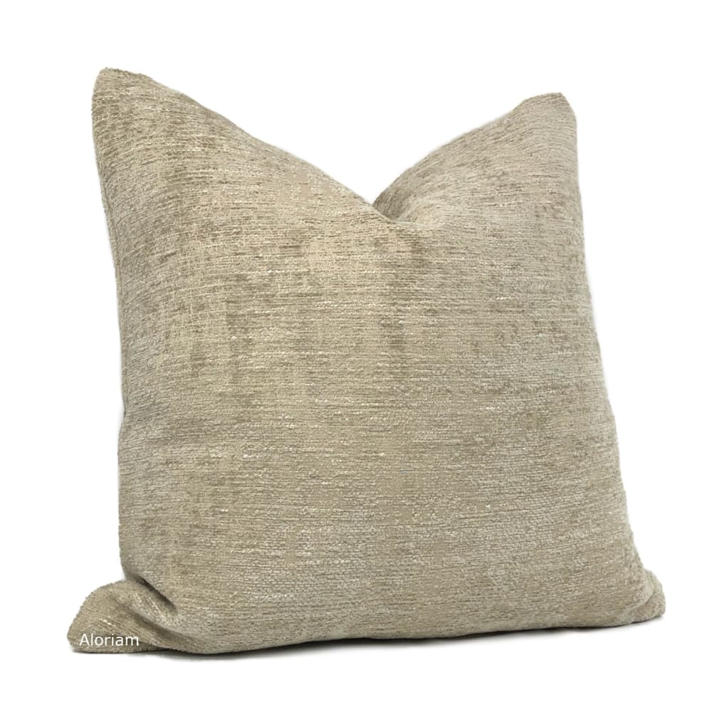 Knox Sandstone Slub Textured Chenille Pillow Cover - Aloriam