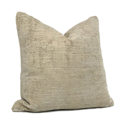 Knox Sandstone Slub Textured Chenille Pillow Cover - Aloriam