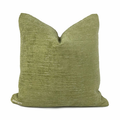 Knox Spring Green Slub Textured Chenille Pillow Cover - Aloriam