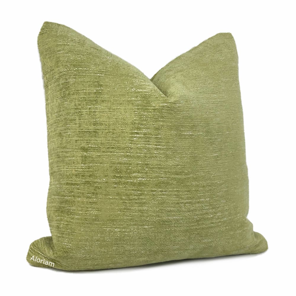 Knox Spring Green Slub Textured Chenille Pillow Cover - Aloriam