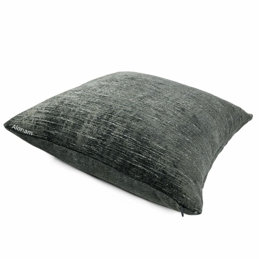 Knox Thunder Gray Slub Textured Chenille Pillow Cover - Aloriam