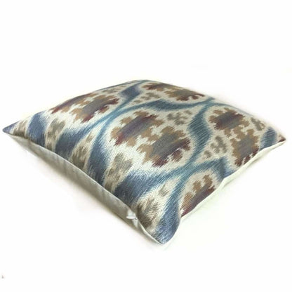 Kravet 32548.516 Ikat Southwest Motif Slate Blue Tan Beige Brown Pillow Cover - Aloriam