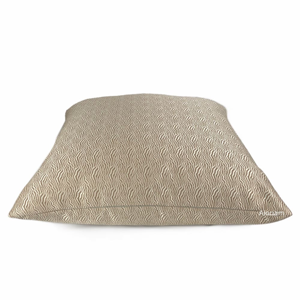 Kravet Candice Olson Abstract Wavy Lines Silvery Beige Taupe Throw Pillow Cushion Cover (Jentry fabric) - Aloriam