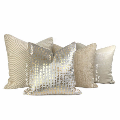 Kravet Candice Olson Entrigued Ginger & Cream Herringbone Pillow Cover - Aloriam