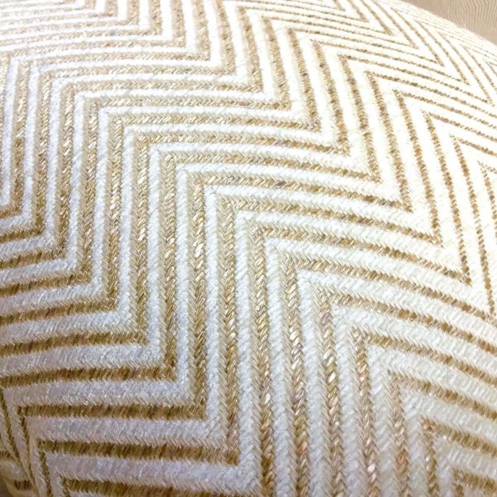 Kravet Candice Olson Entrigued Ginger & Cream Herringbone Pillow Cover - Aloriam