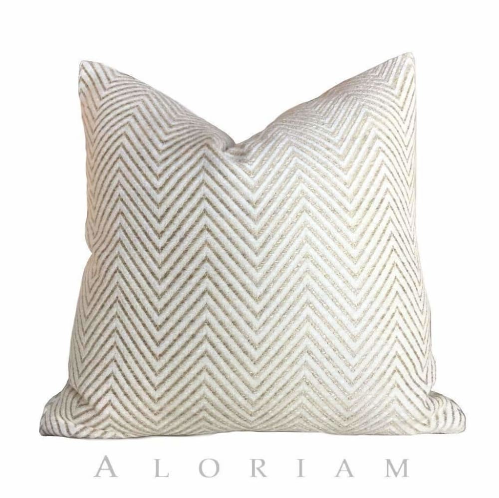 Kravet Candice Olson Entrigued Ginger & Cream Herringbone Pillow Cover - Aloriam