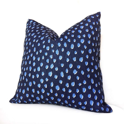 Kravet Kate Spade Fauna Navy Blue Animal Spots Small Dots Pillow Cover by Aloriam