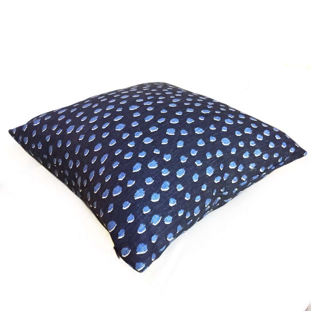 Kravet Kate Spade Fauna Navy Blue Animal Spots Small Dots Pillow Cover by Aloriam