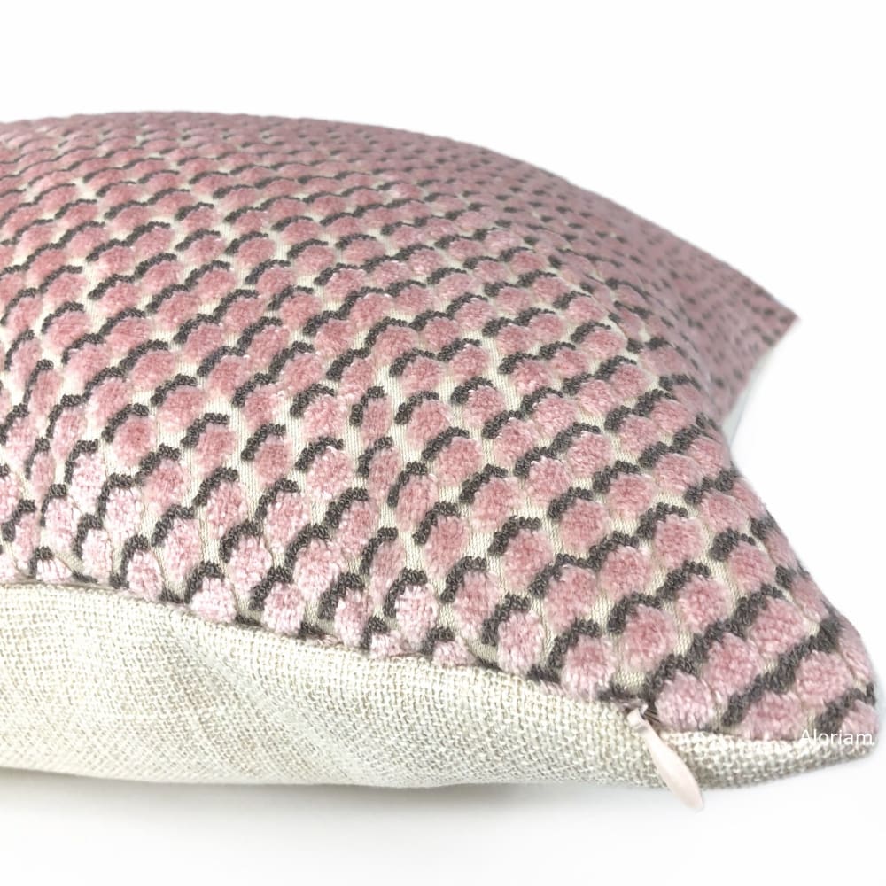 Kravet Kate Spade Mazzy Dot Blush Pink Velvet Dots Pillow Cover - Aloriam