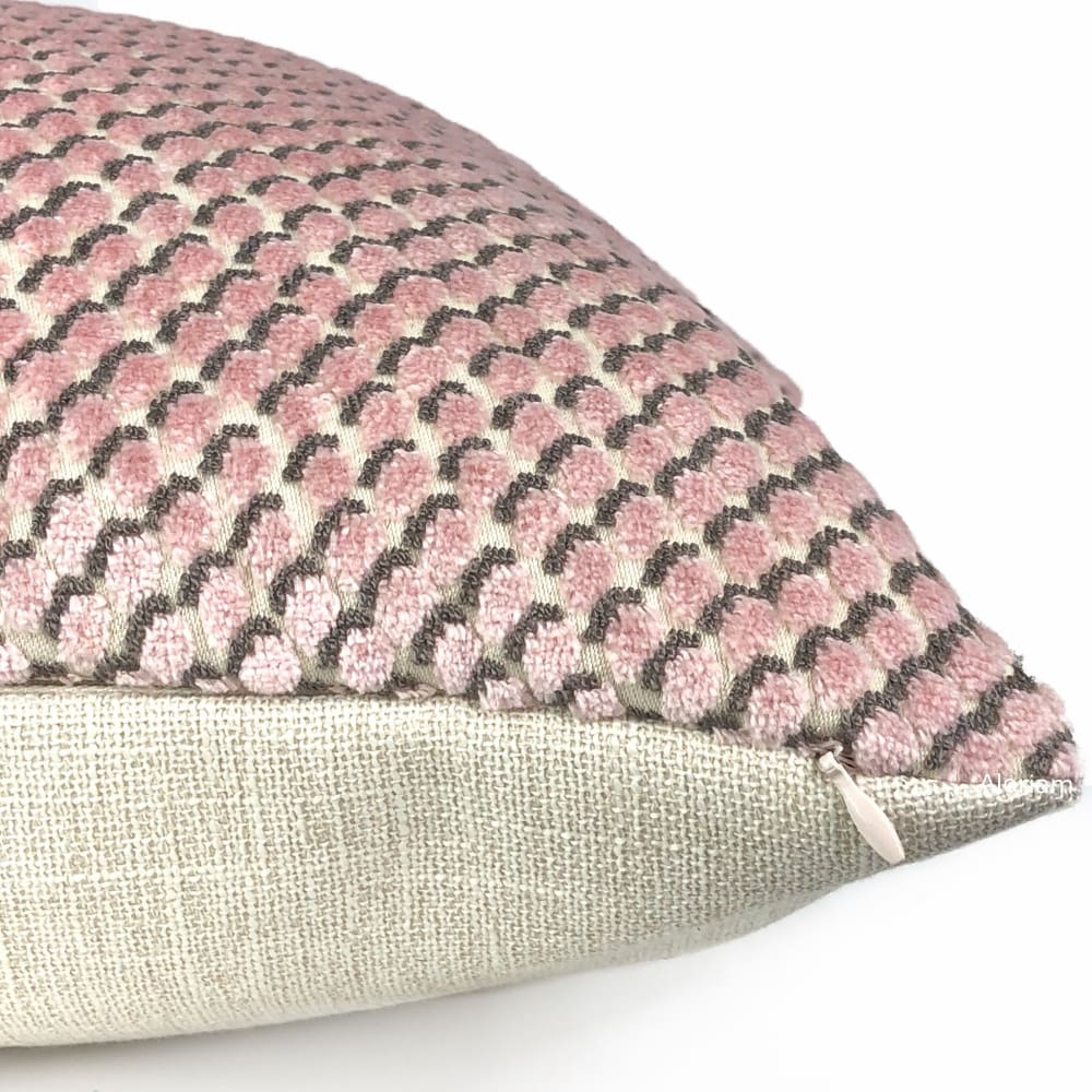 Kravet Kate Spade Mazzy Dot Blush Pink Velvet Dots Pillow Cover - Aloriam